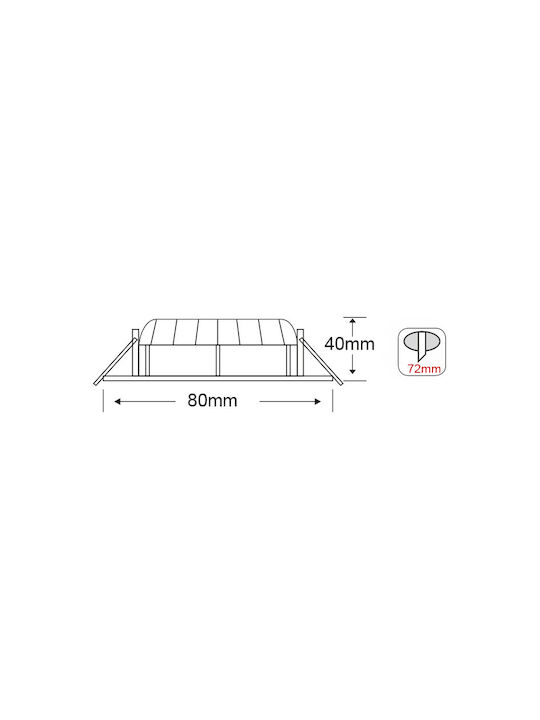 Aca Outdoor Ceiling Spot with Integrated LED 6W in Silver Color THEROC630SNM
