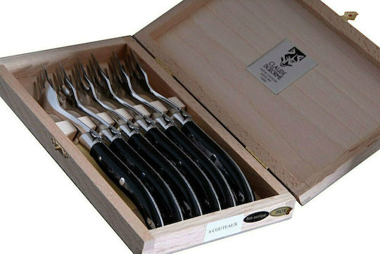 Claude Dozorme Laguiole Set of Forks Table Black 6pcs