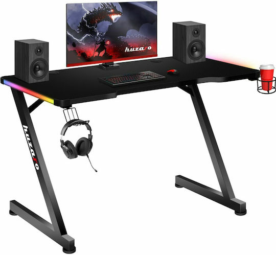 Γραφείο Gaming Hero 2.5 RGB Ξύλινο Μαύρο με Μεταλλικά Πόδια & LED 120x60x75εκ.
