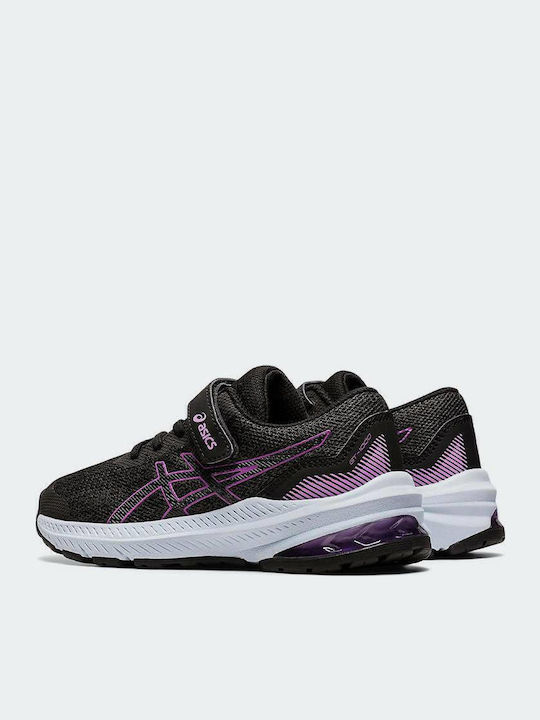 GT-1000 11 PS Kids Sports Shoes Running with Hoop & Loop Closure Black
