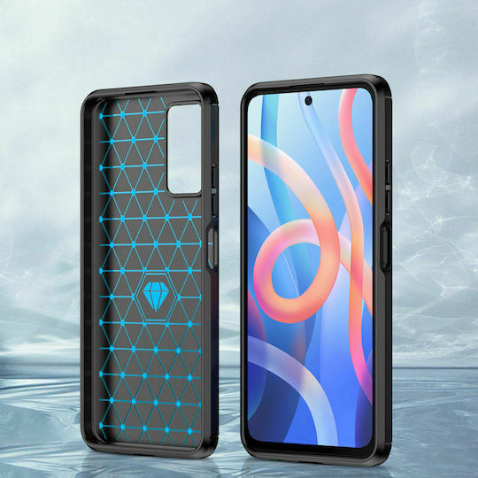 Hurtel Carbon Flexible Umschlag Rückseite Silikon Schwarz (Redmi Note 11 / 11S 4G)