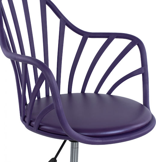 HomeMarkt Stuhl Büro mit Armen Becky HM8457.06 Lila