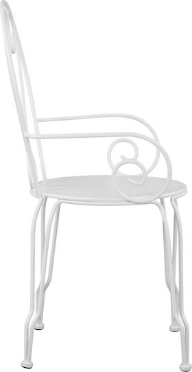 Scaun din Fier Forjat Metalic Amore Alb 1buc 49x48x90cm.