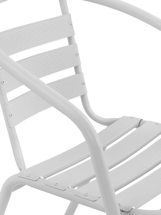 Outdoor Chair Metallic Laura White 54x59x73cm