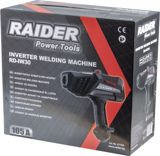 Raider RD-IW30 Schweißmaschine Wechselrichter MMA mit maximalem Schweißstrom 105A und Einschaltdauer 20%