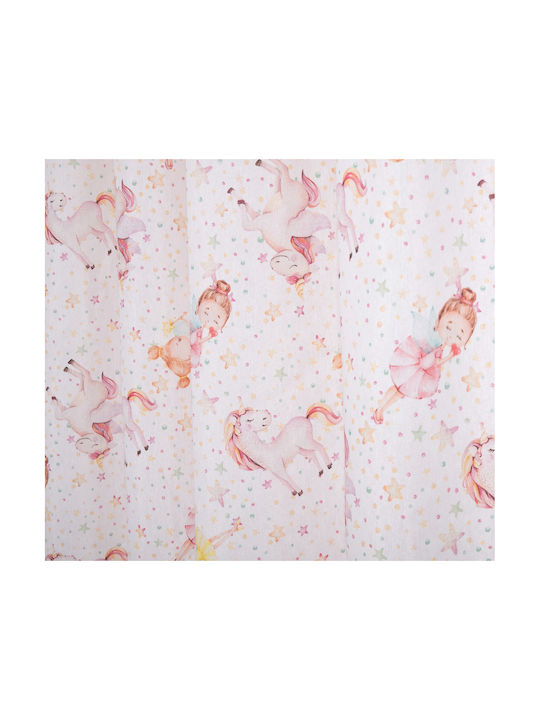 Viopros Kids Rod Pocket Curtain Iris White 428961 140x270cm