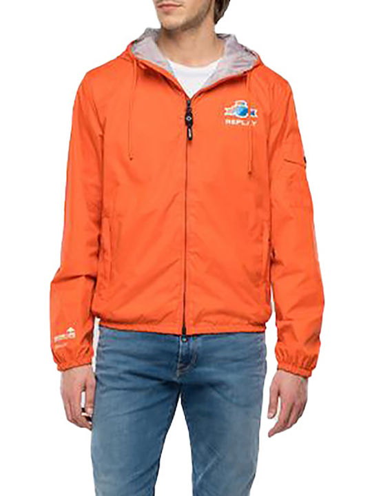 Replay Men's Jacket Waterproof and Windproof Orange