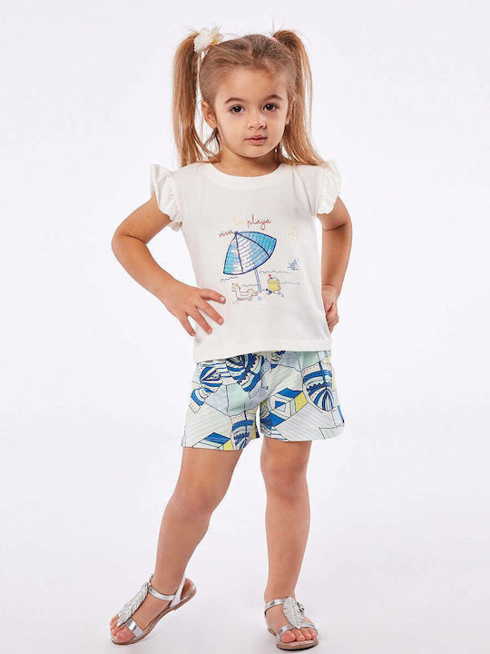 Εβίτα Kids Set with Shorts Summer 2pcs White