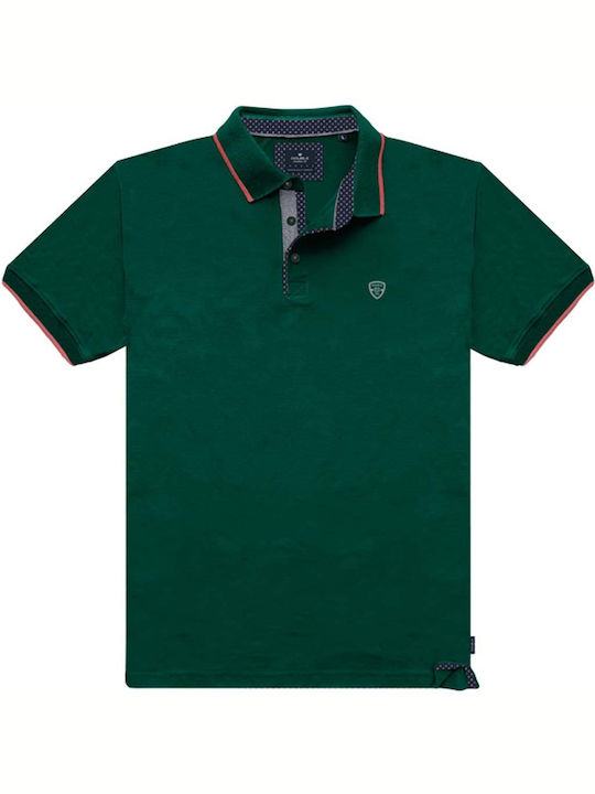 Double Men's Short Sleeve Blouse Polo Pesto