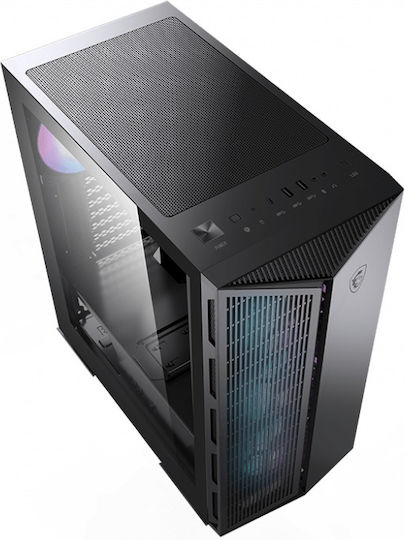 MSI MPG Gungnir 111R Gaming Midi Tower Κουτί Υπολογιστή με Πλαϊνό Παράθυρο και RGB Φωτισμό Μαύρο