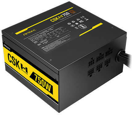 Antec Cuprum Strike CSK 750H 750W Black Computer Power Supply Semi Modular 80 Plus Bronze