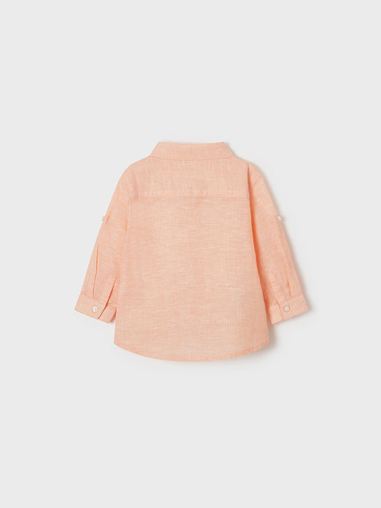 Mayoral Kids One Color Linen Shirt Orange