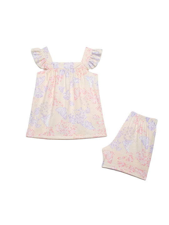 Minerva Set Top & Bottom Kids Summer Pyjamas Pink