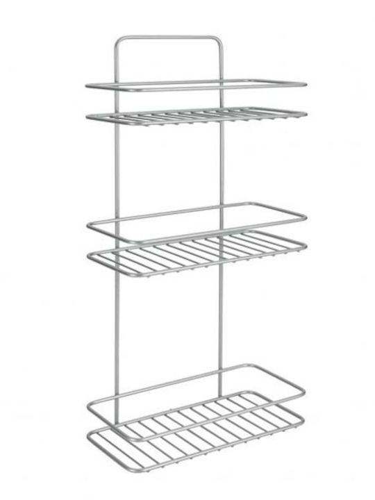Metaltex 404014 Wall Mounted Bathroom Shelf Metallic with 3 Shelves 26x13x53cm Silver