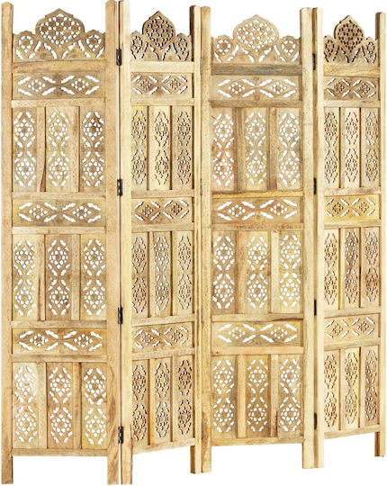 vidaXL Dekorativer Raumteiler Hölzernes mit 4 Paneelen 160x165cm