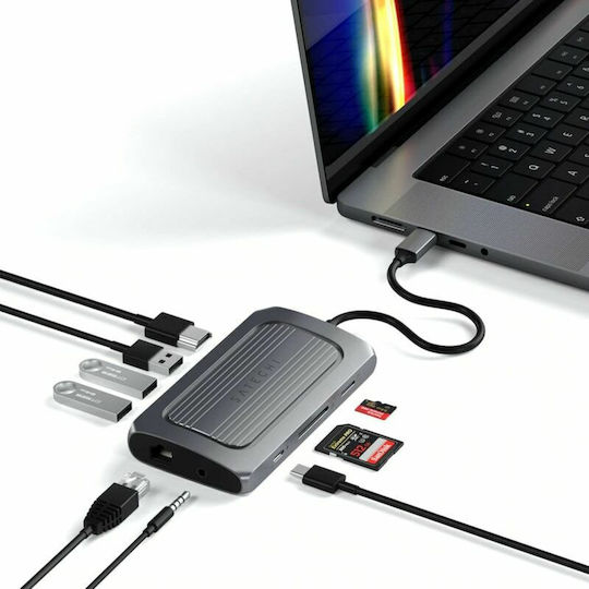 Satechi USB-C Docking Station with HDMI 4K PD Ethernet Silver (ST-U4MA3M)