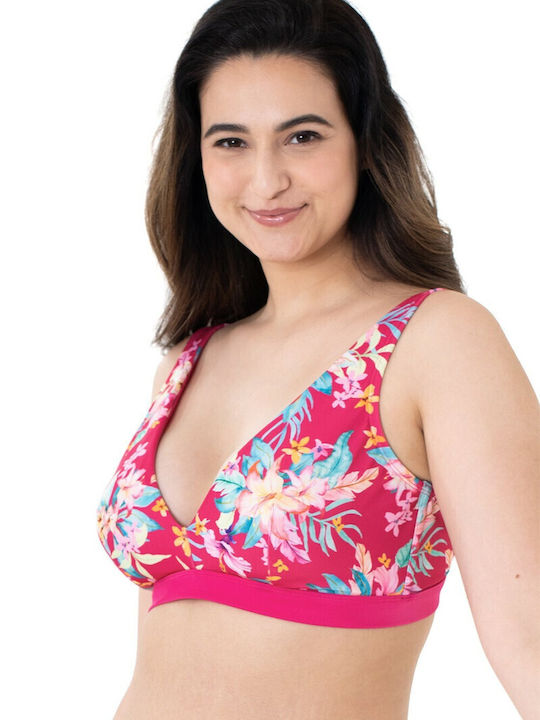 Vanua Levu Bikini Triunghi Floral Fuchsia