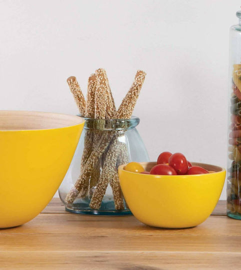 Nef-Nef Homeware Casta Купа за сервиране Кръгла от бамбук Жълт с диаметър 14бр Nef-Nef Homeware Casta Купа за сервиране Кръгла от бамбук Жълт с диаметър 14бр