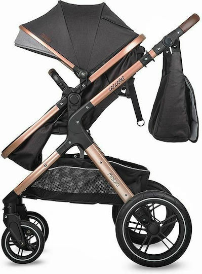 Coccolle Melora Бебешка количка 3 в 1 Диамантено черно