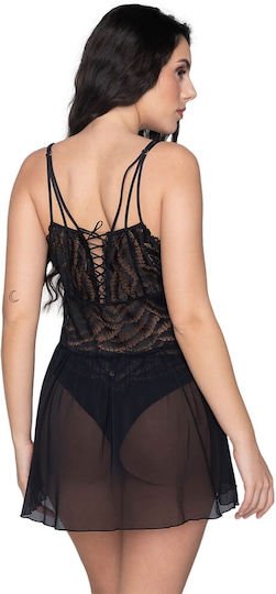 Luna Flirt Sexy Babydoll Schwarz