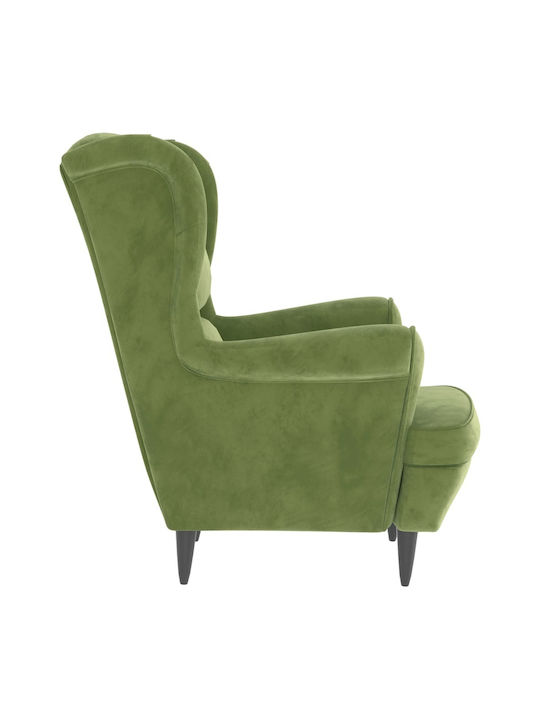 Ohrensessel Samt Light Green 81x90x96.5cm