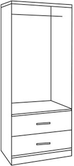 Δίφυλλη Ντουλάπα 80x42x181cm Zebrano