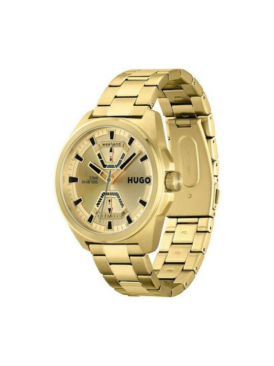 Hugo Boss Expose Watch Chronograph Battery with Gold Metal Bracelet