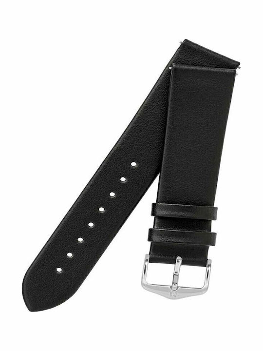 Hirsch Toronto Long Δερμάτινο Λουράκι Μαύρο 16mm