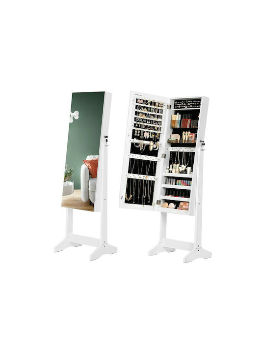 Songmics Boden- oder Standspiegel mit Weißem Holzrahmen 152x41,2cm