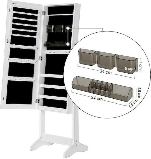 Songmics Boden- oder Standspiegel mit Weißem Holzrahmen 152x41,2cm