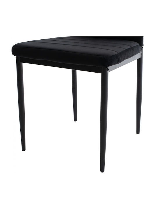 Dining Room Velvet Chair Black 40x48x95cm