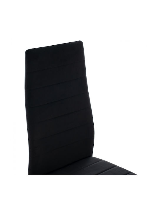 Dining Room Velvet Chair Black 40x48x95cm