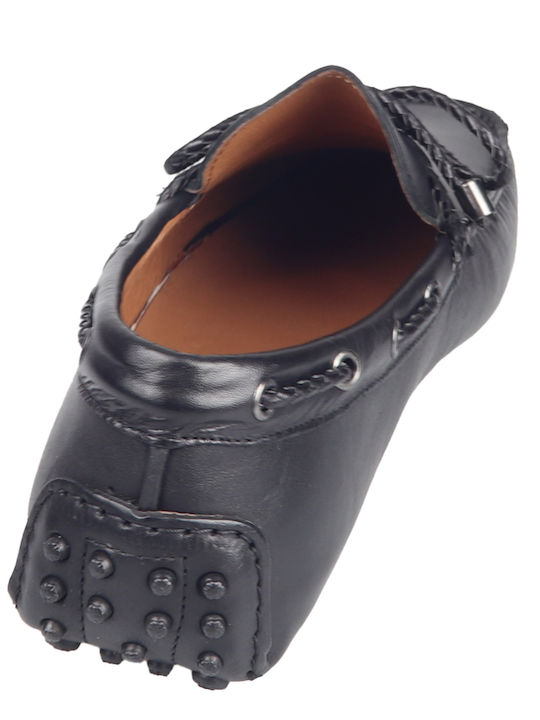 Δερμάτινα Ανδρικά Boat Shoes σε Μαύρο Χρώμα