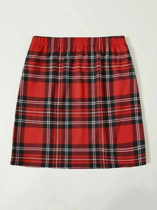 Famous Shoes Mini Skirt Checked in Red color