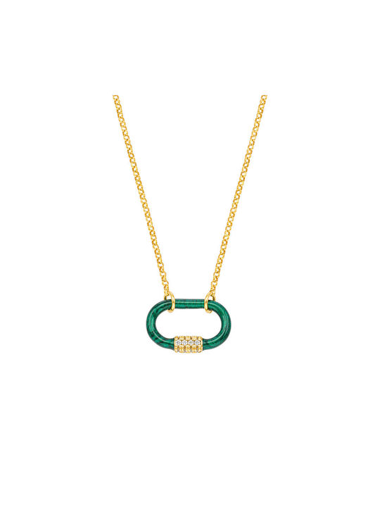 Vogue Necklace from Gold Plated Silver with Zircon