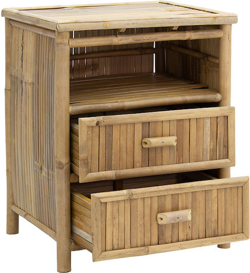 Nachttisch Ofra aus Bambus Beige 56x46x69cm