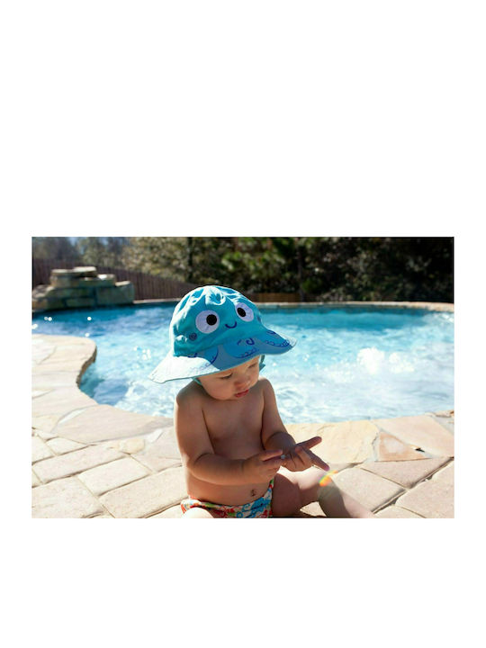 Zoocchini Kids' Hat Bucket Fabric Sunscreen Octopus Light Blue
