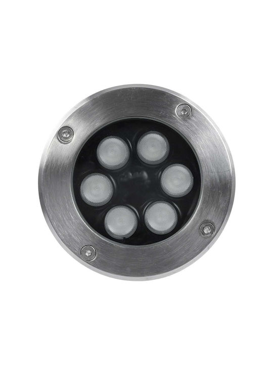 GloboStar Ground-Tina Spot Outdoor Floor Lamp LED 9W RGBW IP65 Silver