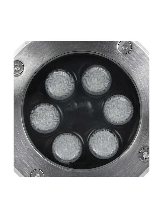 GloboStar Ground-Tina Spot Outdoor Floor Lamp LED 9W RGBW IP65 Silver