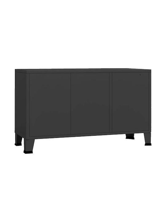 Glass Buffet Μαύρο L105xW35xH62cm