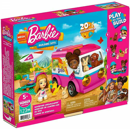 Mega Bloks Barbie Adventure Dreamcamper Bauklötze für 5+ Jahre 130 Stück
