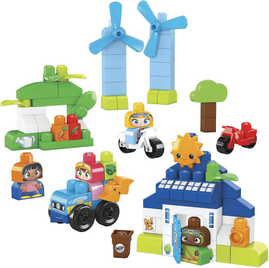 Mega Bloks Cuburi De Construit Green Town Build & Learn Eco House Pentru 1+ Ani 92 Bucăți