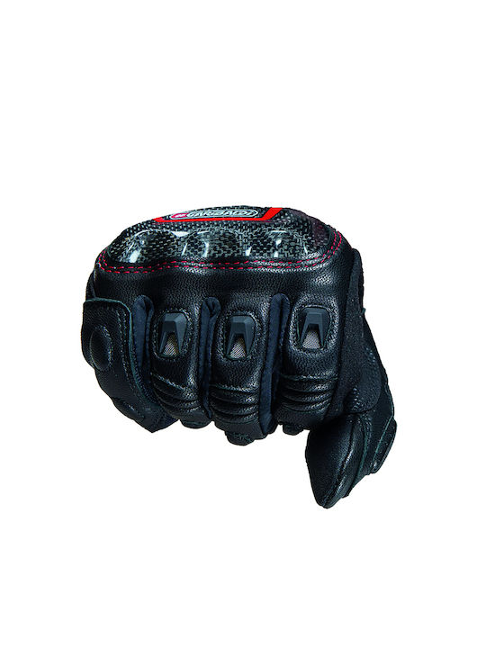 Garibaldi ST-Carbon Sommer Herren Motorradhandschuhe Leder Schwarz