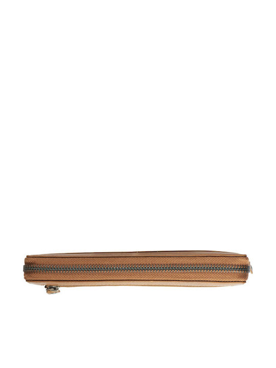 Large Leather Women's Wallet Classic with RFID Tabac Brown