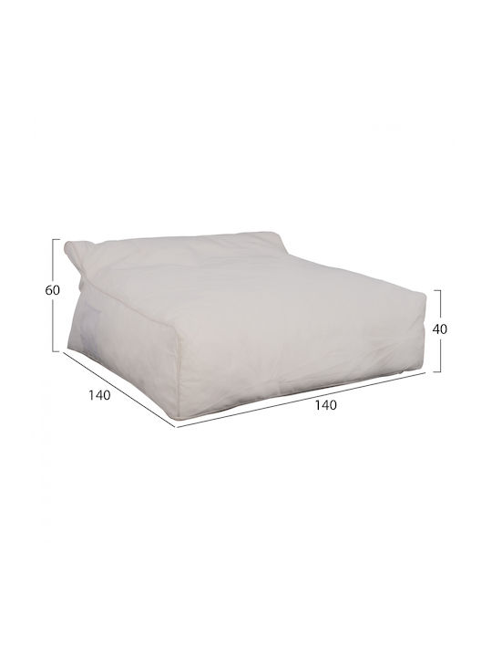 Πουφ Ξαπλώστρα Αδιάβροχη Yamin Λευκό 140x140x60cm