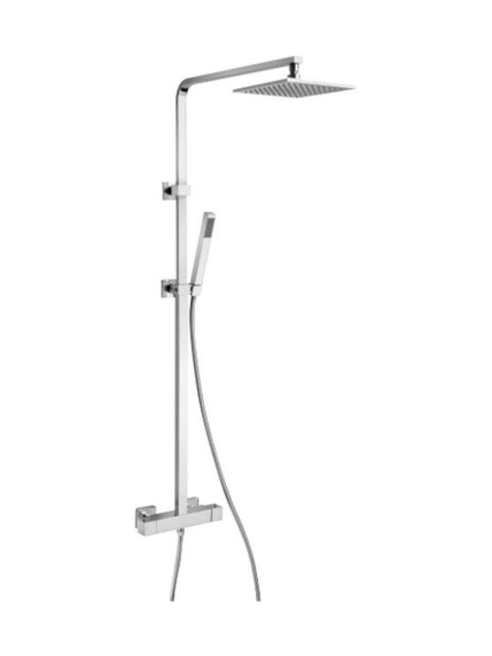 Paini Dax Verstellbare Duschsäule ohne Armatur 85-119cm Silber