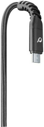 Cellular Line Braided USB 2.0 to micro USB Cable Μαύρο 2m (TETRACABMUSB2MK)