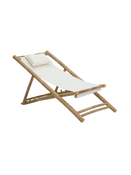 Deckchairs Salixl Bamboo with Ecru Fabric 135x60x66cm