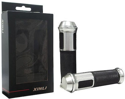 Xinli Motorcycle Grips with Handlebar Counterweights 285H in Silver Colour