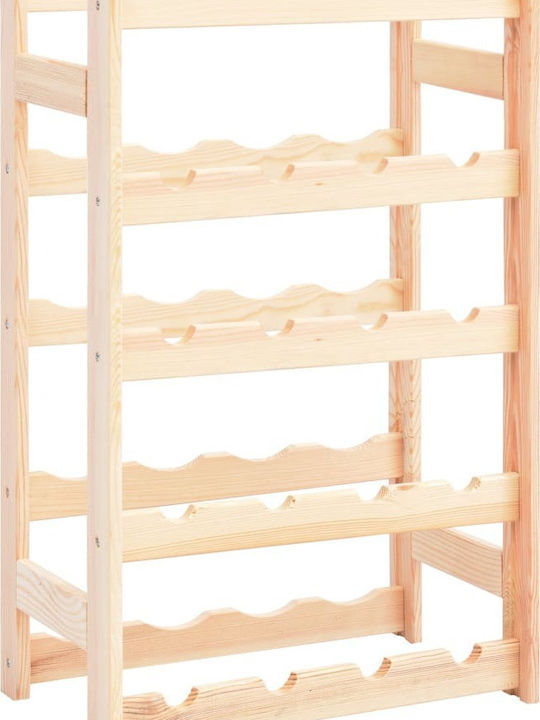 vidaXL С крака Κάβα Ποτών Дърво για 20 Μπουκάλια Бежов 43x25x70εκ.